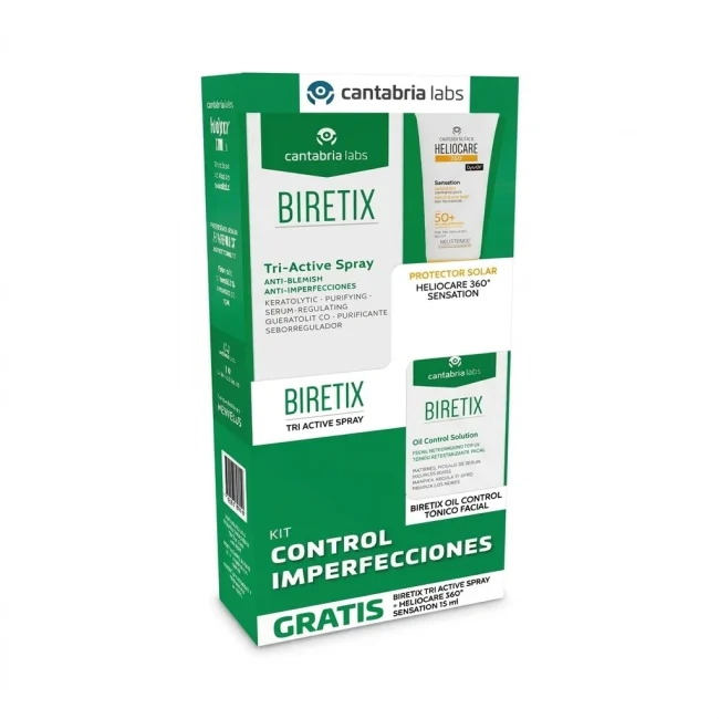 Kit biretix oil control solution + biretix tri-active spray + heliocare sensation Kit biretix oil control solution + biretix tri-active spray + heliocare sensation