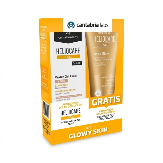 Kit heliocare water gel beige + heliocare body glow